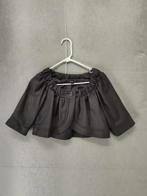 Nine West 裁剪夹克女式 8P 黑色西装外套袖口优雅娇小 — 第 1/4 张图片