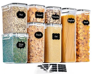 8 contenitori alimentari da cucina con chiusura ermetica in plastica sigillata - Foto 1 di 24