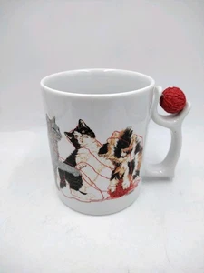 Mug Cats Spinners Brand Handle Has A Ball Of Yarn That Actually Spins 5 Cats - Picture 1 of 7