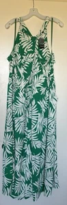 New -Torrid Tea Length Studio Knit Halter Dress Graphic Fronds Bosphorus 5,5x,28 - Picture 1 of 2