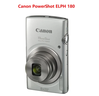 Canon PowerShot ELPH 180 20MP Digital Camera Silver - 90% New Free Shipping - Image 1 of 4