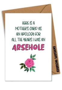 Biglietto di Natale divertente festa della mamma compleanno maleducato mamma mamma scherzo sfacciato battuta/GM - Foto 1 di 1