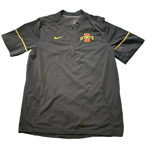 Nike Iowa State Cyclones 1/4 Zip Short Sleeve Pullover Gray Mens Size L Cover
