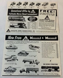 Konvolut zwei 1963 AHM Modellanzeigen ~ Fairbanks - Morse Diesellokomotiven, Wagen, Panzer+++ - Bild 1 von 1