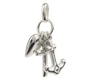 Ciondolo in argento sterling fede, speranza + cuore di carità, croce + ancora - Foto 1 di 2