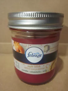 Febreze APPLE DELISH Candle 5 oz  Glass Jar Elements Odors Freshens Fruit Scent - Picture 1 of 2