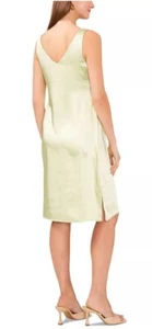 Vince Camuto Textured Satin V-Neck Sleeveless Side Slit Knee Length Slip Dress - Picture 1 of 6