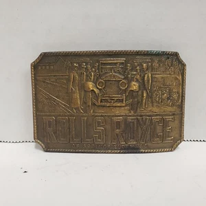 VINTAGE INDIANA METAL CRAFT ROLLS ROYCE # CA.13 BELT BUCKLE BRASS PREOWNED  - Picture 1 of 2
