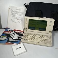 Tandy 1100FD Laptop Fully OPERATIONAL w/ original case, documents & floppy disks