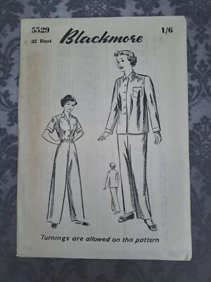 1950s Blackmore Paper Sewing Pattern Vintage Ladies PJs Pyjama 32 Bust - Image 1 of 2