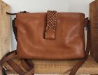 Uniquely Crafted by Artisans In India Leather Crossbody Bag w/Double Zip
