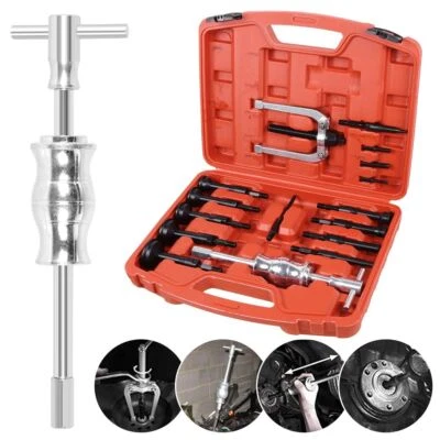 16Tlg Grundloch Innenabzieher Satz Innenlager Auszieher Werkzeug mit Gleithammer - Bild 1 von 4