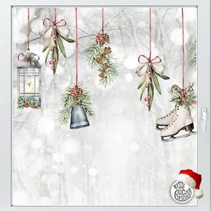 Adesivi vintage per finestre di Natale - 14 pezzi palline decorazione natalizia di Dizzy Duck - Foto 1 di 8