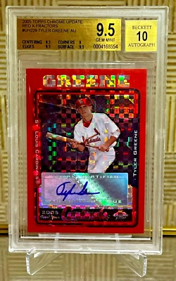 Tyler Greene 2005 Topps Chrome Update Red X-Fractor /25 #UH229 Rookie Auto GEM - Image 1 of 2