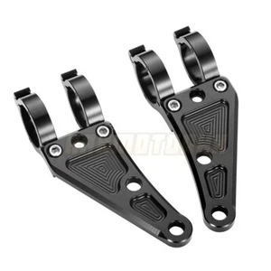 Tubos de horquilla CNC soporte de montaje de faros horquilla soporte para lámpara de oreja 42 mm M10 negro - Imagen 1 de 6
