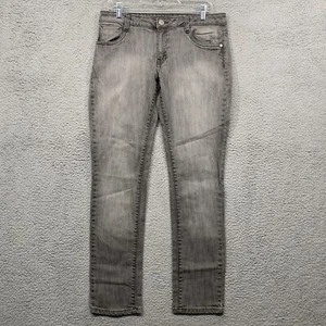 Pantalones de mezclilla Southpole de pierna recta para mujer talla 11 gris lavado a la piedra elásticos 5 bolsillos - Imagen 1 de 11