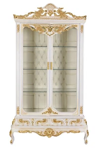Armario Barroco XXL Vitrina Antiguo Estante de Vidrio Escaparate Rococó 224cm - Imagen 1 de 7