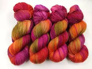 handgefärbte Einöder Merino Sockenwolle 100 g - Monatsfärbung INDIAN SUMMER - Bild 1 von 1