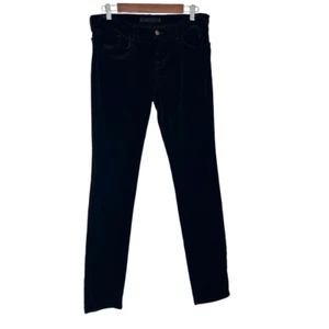 J Brand Pants Womens 30 Black Dark Academia Straight Leg Velvet Corduroy Skinny - Picture 1 of 14