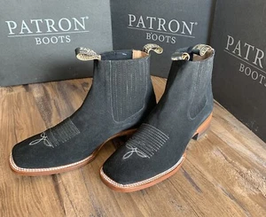 Patron Genuine Leather Mens's Western Ankle Boots Square Toe Botin Suela Cuero - Picture 1 of 8