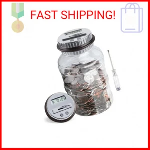 Large Piggy Bank for Boys Adults, Vcertcpl Digital Coin Counting Bank with LCD C - Picture 1 of 2