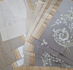 9 x Designers Guild EMMELINE F1595 SANDSTONE + GARRICK F1592 LINEN Silk Samples - Picture 1 of 8