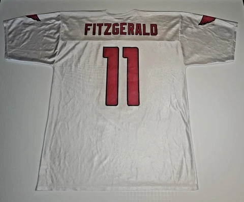Arizona Cardinals Larry Fitzgerald Jersey Men's Size Large White NFL Football Cover