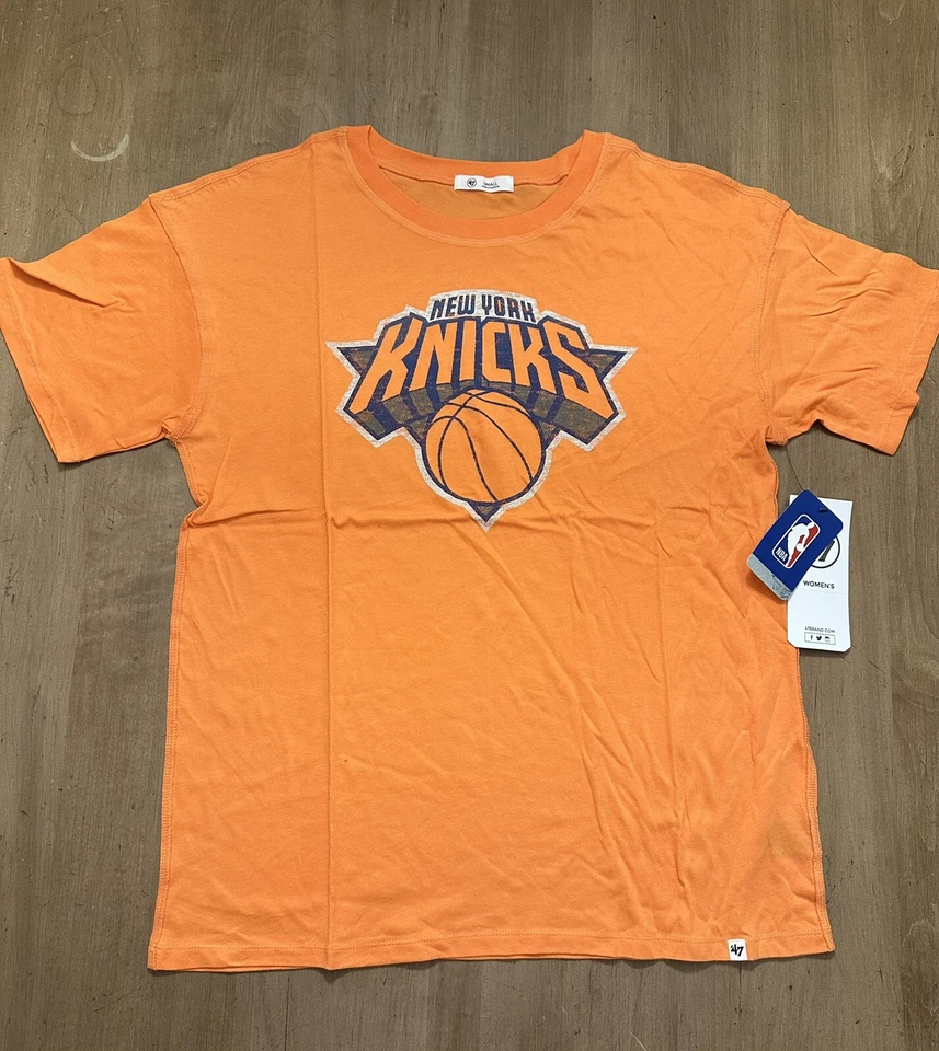'47 Brand New York NY Knicks Shirt Small Women Orange NBA Basketball Tee New - Image 1 of 4