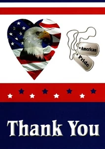 Veteran Veterans Day Thank You For Your Service Eagle Dog Tags Greeting Card - Picture 1 of 3