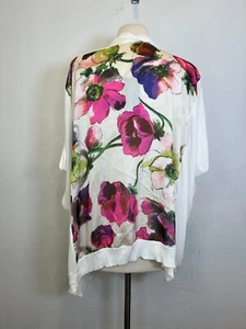 NUEVO CON ETIQUETAS TED BAKER Kimono Floral Blanco Multicolor Talla US 8 - Imagen 1 de 7