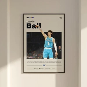 LaMelo Ball poster, Charlotte Hornets art, Basket print, Ball Charlotte Print - Picture 1 of 10