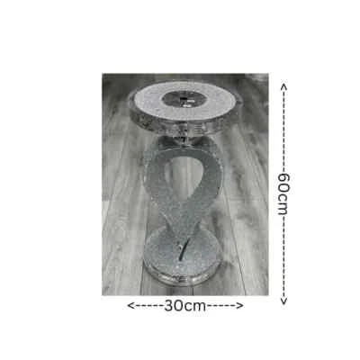 New Style End Table 6 Large 40x60cm Crushed Diamond Crystal Sparkly Silver - Image 1 of 3
