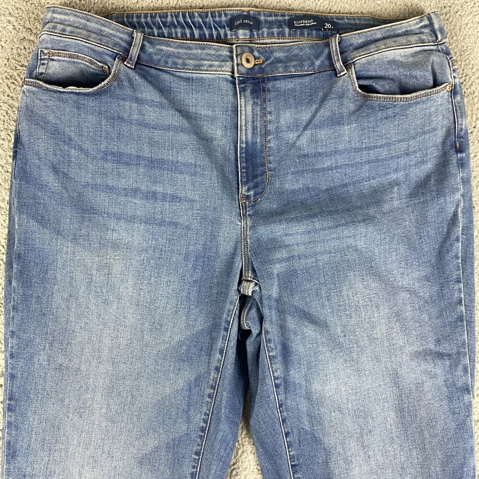 Pantalones de mezclilla Jill para mujer 20R novio pierna recta tobillo lavado ligero tiro alto Foto 1 de 4