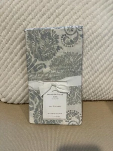 NEW Pottery Barn Samantha Damask Euro Sham Floral Gray Cream Bordered 26x26 - Picture 1 of 6