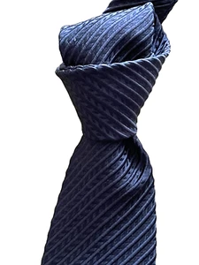 $315 NWOT TURNBULL & ASSER Navy Blue Ottoman 3.75" thick ribbed silk neck Tie UK - Picture 1 of 7