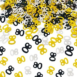 80PCS 80th Birthday Confetti Golden Black Silver Foil Table Decor - Picture 1 of 5