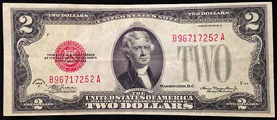 1928-D Circulated MULE $2 Two Dollar Bill US Currency 1928D United States Note - Image 1 of 4