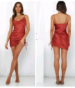 Mini Vestido Hello Molly Mad About Me Rosa Acanalado Lateral Satinado Talla 8 - Imagen 1 de 8