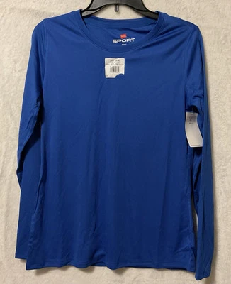 NWT Hanes Sport Unisex Active Gear Long Sleeve Shirt Blue Size Medium - Image 1 of 4