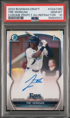 Tre Morgan 2023 Bowman Draft 1st Refractor Auto /499 PSA 10 - Image 1 of 2