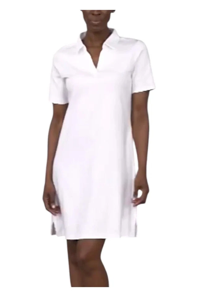 Isaac Mizrahi Live! Vestido para mujer Essential cuello partido con cuello blanco Foto 1 de 1