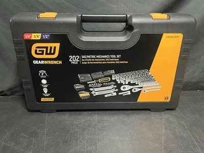 GearWrench 202 шт. SAE и набор инструментов для метрической механики 1/4 дюйма 3/8 дюйма 1/2 дюйма привод 6 точек - Изображение 1 из 4