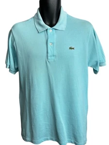LACOSTE BLUE POLO MEDIUM COTTON MENS SHORT SLEEVE SMART CASUAL T-SHIRT TOP CROC - Picture 1 of 6