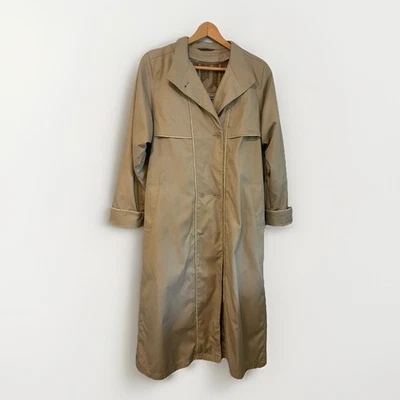 Cyclone Women's 8 Vintage 80s Romania Made Classic Lined Tan Trench Coat - Image 1 of 4