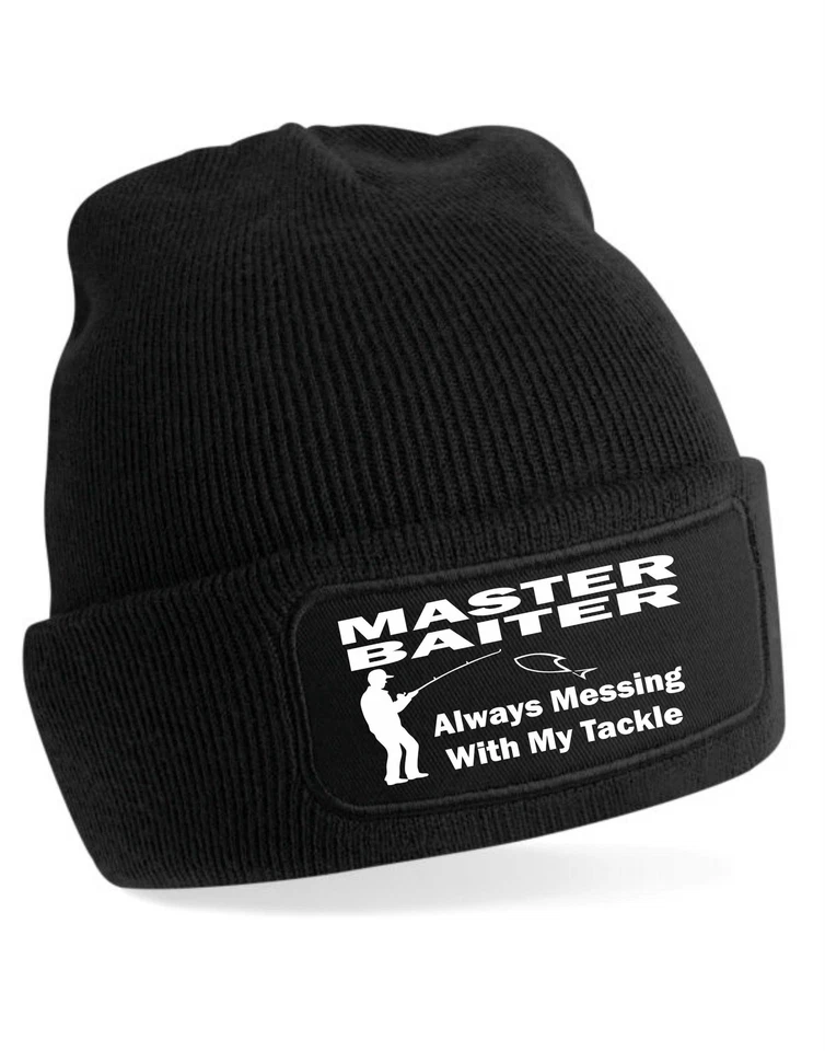 PRINTSHOP2000 Beanie Hat Master Baiter Gift For Ladies & Men Fishing Birthday Present