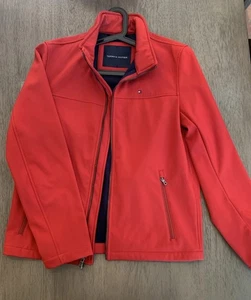 Tommy Hilfiger Softshell Jacket Red Men’s Small Full Zip Windbreaker Casual - Picture 1 of 8