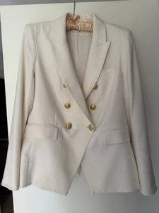 Veronica Beard women's White Linen Miller Dickey Jacket - size 14 - retail $695 - Picture 1 of 8