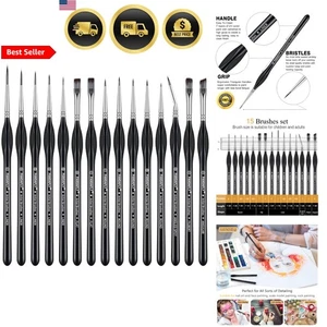 Pinsel Set 15tlg Fine Detailing Art Painting für Acryl Öl Aquarelle - Bild 1 von 9