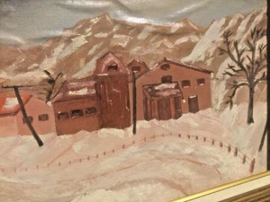 LG.ORIG.OIL MOUNTAIN SCAPE ADOBE GRAND CANYON 27”wX23”FRM’D ARTIST HUNGARIAN - Picture 1 of 14