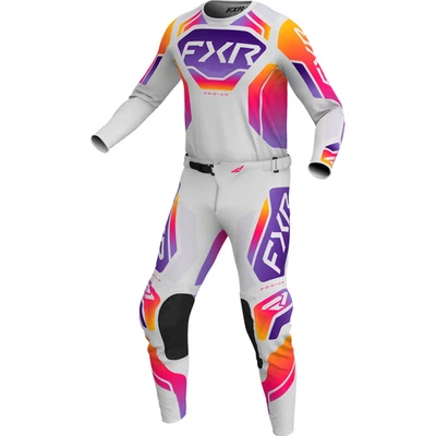 FXR RACING FXR YOUTH Podium Relay 2026 MX Kit Combo Grey/Purple/Tang